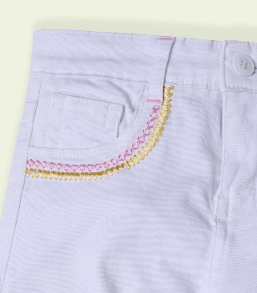 Washed Twill Embellished Pant
